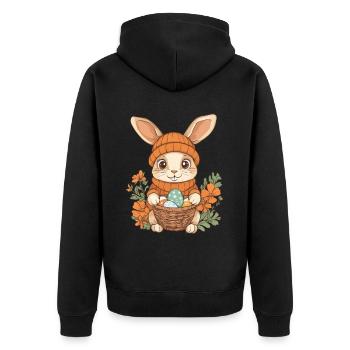Easter Bunny Gift Easter Women Men Children - Unisex Premium Organic Zip Hoodie - black - Back - Nico (187cm)