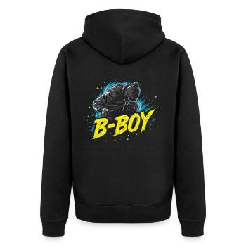 B-Boy Breakdance Breakdancer Urban Hip Hop - Unisex Premium Organic Zip Hoodie - black - Back - Nico (187cm)