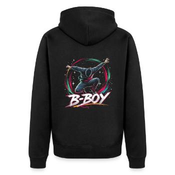 B-Boy Breakdance Breakdancer Urban Hip Hop - Unisex Premium Organic Zip Hoodie - black - Back - Nico (187cm)