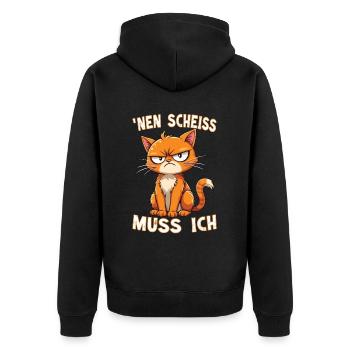 I have to give a shit cat - Unisex Premium Organic Zip Hoodie - black - Back - Nico (187cm)