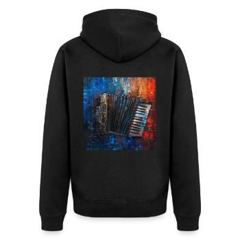 Accordéon - Veste à capuche bio Premium Unisexe - noir - Dos - Nico (187cm)