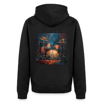 Percussion - Unisex Premium Organic Zip Hoodie - black - Back - Nico (187cm)