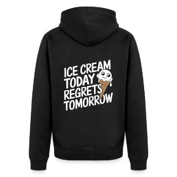 Lactose intolerance Lactose intolerant - Unisex Premium Organic Zip Hoodie - black - Back - Nico (187cm)