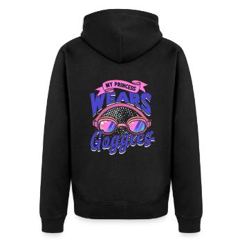 Synchronschwimmen My Princess Wears Goggles - Unisex Premium Bio Zip Hoodie - Schwarz - Hinten - Nico (187cm)