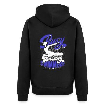 Synchronschwimmen Synchro Schwimmer - Unisex Premium Bio Zip Hoodie - Schwarz - Hinten - Nico (187cm)