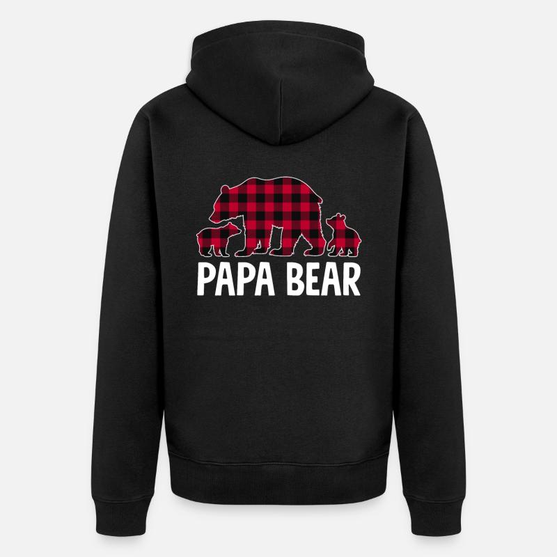 Papa Ours - Veste à capuche bio Premium Unisexe - noir