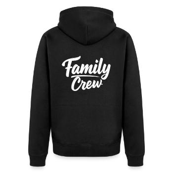 Family Crew Familie Großfamilie Familien - Unisex Premium Bio Zip Hoodie - Schwarz - Hinten - Nico (187cm)