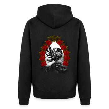 Fairy Tale Character: Raven, Crow, Raven, Crow, Fairy Tale - Unisex Premium Organic Zip Hoodie - black - Back - Nico (187cm)
