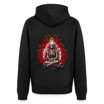 Halloween Mystique Horreur Squelette Mort Fantaisie - Veste à capuche bio Premium Unisexe - noir - Dos - Nico (187cm)