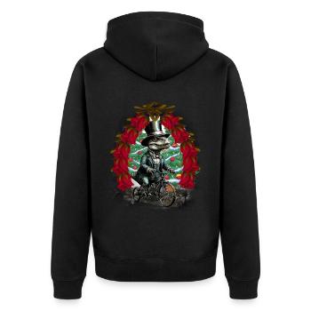 Reptilie Reptilien Weihnachten Christmas Xmas Kind - Unisex Premium Bio Zip Hoodie - Schwarz - Hinten - Nico (187cm)