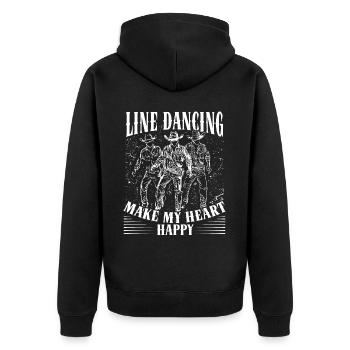 Danse en ligne, Musique country, Cowboy, Danse en ligne - Veste à capuche bio Premium Unisexe - noir - Dos - Nico (187cm)