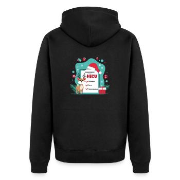USIN Noël USIN : vilain, gentil, inarrêtable - Veste à capuche bio Premium Unisexe - noir - Dos - Nico (187cm)