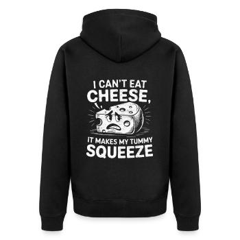 Laktoseintoleranz Laktoseintolerant - Unisex Premium Bio Zip Hoodie - Schwarz - Hinten - Nico (187cm)