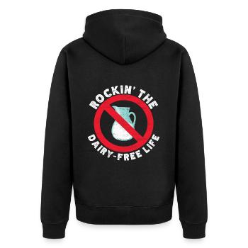 Intolérance au lactose Intolérance au lactose - Veste à capuche bio Premium Unisexe - noir - Dos - Nico (187cm)