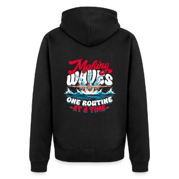 Natation synchronisée Faire des vagues Une routine - Veste à capuche bio Premium Unisexe - noir - Dos - Nico (187cm)