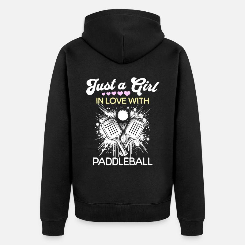 Paddleball Mädchen - Unisex Premium Bio Zip Hoodie - Schwarz