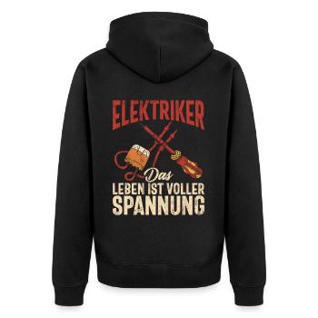 Electronicien Electrique Profession Volt Génie Electrique - Veste à capuche bio Premium Unisexe - noir - Dos - Nico (187cm)