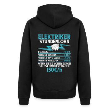 Electronicien Electrique Profession Volt Génie Electrique - Veste à capuche bio Premium Unisexe - noir - Dos - Nico (187cm)