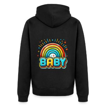 Colorful rainbow baby design for joy - Unisex Premium Organic Zip Hoodie - black - Back - Nico (187cm)