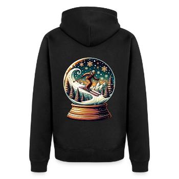Le monde fascinant des sports d’hiver à Schneekugel - Veste à capuche bio Premium Unisexe - noir - Dos - Nico (187cm)