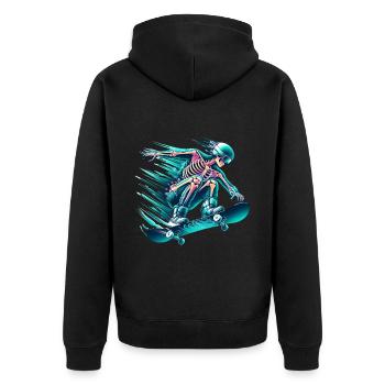 Skeleton Skater Adventure - Veste à capuche bio Premium Unisexe - noir - Dos - Nico (187cm)