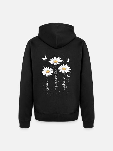 Sommer Blumen Blume Inspiration Motivation Spruch - Unisex Premium Bio Zip Hoodie - Schwarz
