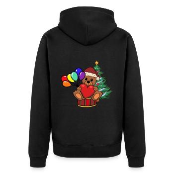 Ours en peluche Père Noël Père Noël Enfants - Veste à capuche bio Premium Unisexe - noir - Dos - Nico (187cm)
