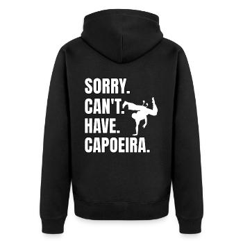 Drôle de dicton de capoeira - Veste à capuche bio Premium Unisexe - noir - Dos - Nico (187cm)
