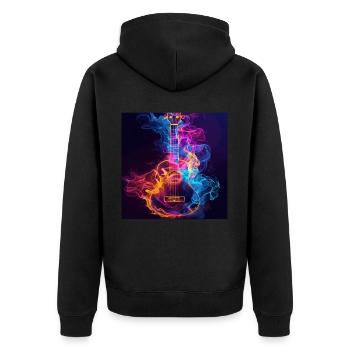 Ukulele - Unisex Premium Organic Zip Hoodie - black - Back - Nico (187cm)