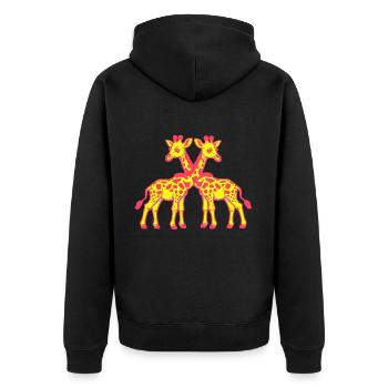 Girafe Girafes Zoo Animaux Enfants Enfant Safari - Veste à capuche bio Premium Unisexe - noir - Dos - Nico (187cm)