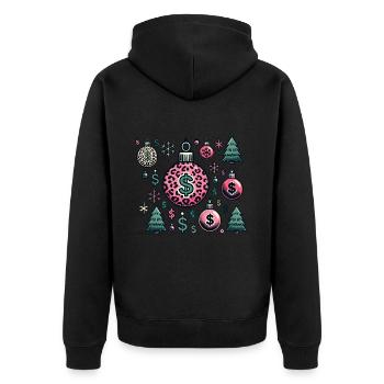 Christmas Baubles Dollar Symbols - Unisex Premium Organic Zip Hoodie - black - Back - Nico (187cm)
