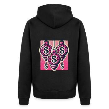 Christmas decorations with dollar signs - Unisex Premium Organic Zip Hoodie - black - Back - Nico (187cm)