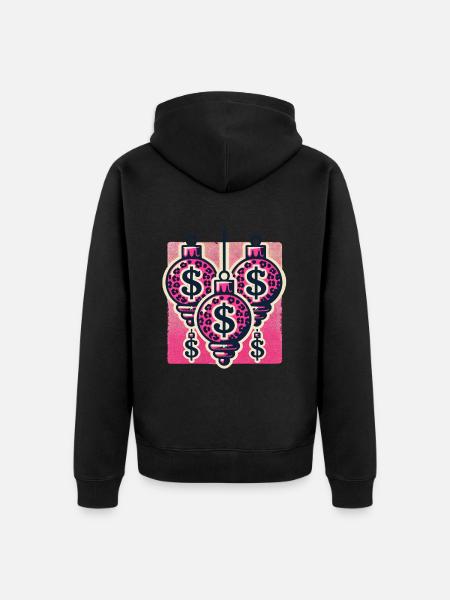 Weihnachtsschmuck Mit Dollarzeichen - Unisex Premium Bio Zip Hoodie - Schwarz