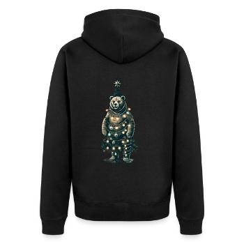 Ours de Noël décoré de lumières - Veste à capuche bio Premium Unisexe - noir - Dos - Nico (187cm)