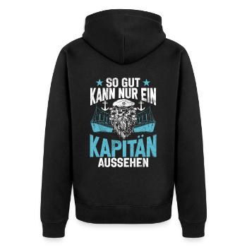 Capitaine à voile Dire bateau Voilier Capitaine - Veste à capuche bio Premium Unisexe - noir - Dos - Nico (187cm)