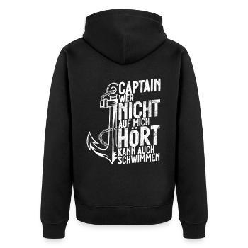 Capitaine à voile Dire bateau Voilier Capitaine - Veste à capuche bio Premium Unisexe - noir - Dos - Nico (187cm)