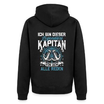 Capitaine à voile Dire bateau Voilier Capitaine - Veste à capuche bio Premium Unisexe - noir - Dos - Nico (187cm)