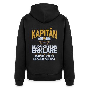 Capitaine à voile Dire bateau Voilier Capitaine - Veste à capuche bio Premium Unisexe - noir - Dos - Nico (187cm)