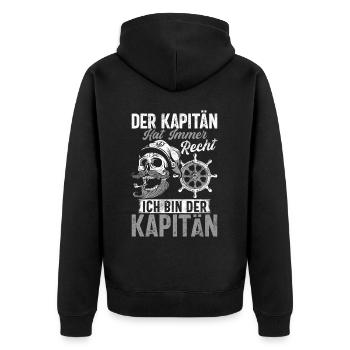 Capitaine à voile Dire bateau Voilier Capitaine - Veste à capuche bio Premium Unisexe - noir - Dos - Nico (187cm)