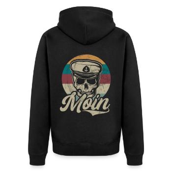 Capitaine à voile Dire bateau Voilier Capitaine - Veste à capuche bio Premium Unisexe - noir - Dos - Nico (187cm)