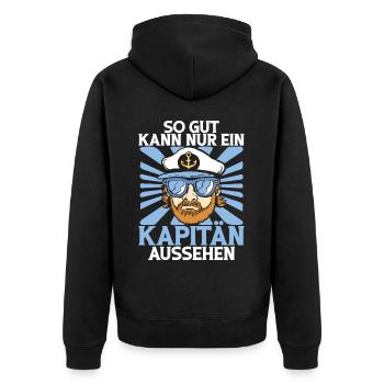 Capitaine à voile Dire bateau Voilier Capitaine - Veste à capuche bio Premium Unisexe - noir - Dos - Nico (187cm)