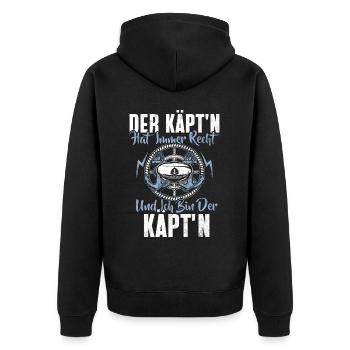 Capitaine à voile Dire bateau Voilier Capitaine - Veste à capuche bio Premium Unisexe - noir - Dos - Nico (187cm)