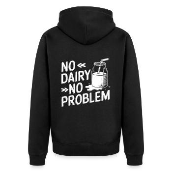 Lactose intolerance Lactose intolerant - Unisex Premium Organic Zip Hoodie - black - Back - Nico (187cm)