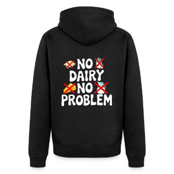 Lactose intolerance Lactose intolerant - Unisex Premium Organic Zip Hoodie - black - Back - Nico (187cm)