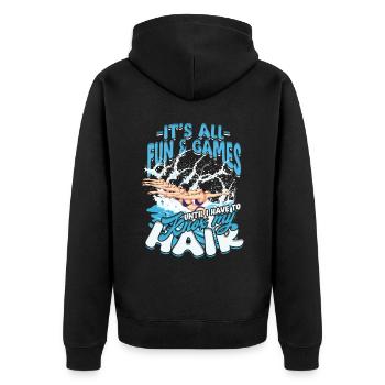 Synchronschwimmen Synchro Schwimmer - Unisex Premium Bio Zip Hoodie - Schwarz - Hinten - Nico (187cm)