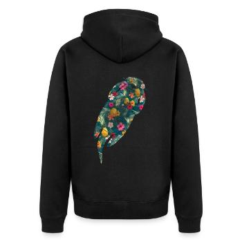 Loutre Fleurs tropicales Floral - Veste à capuche bio Premium Unisexe - noir - Dos - Nico (187cm)