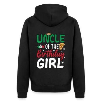 Oncle de la fille d’anniversaire - Veste à capuche bio Premium Unisexe - noir - Dos - Nico (187cm)