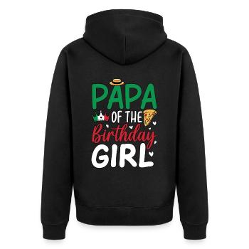 Papa de la fille d’anniversaire - Veste à capuche bio Premium Unisexe - noir - Dos - Nico (187cm)