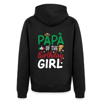 Papà De La Fille D’anniversaire - Veste à capuche bio Premium Unisexe - noir - Dos - Nico (187cm)