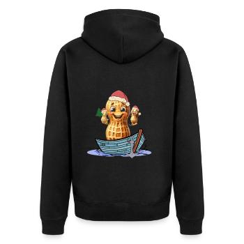 Peanut Seafarer Santa Claus Ahoy - Unisex Premium Organic Zip Hoodie - black - Back - Nico (187cm)